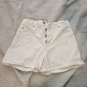Levi's Vintage White High Rise Button Shorts